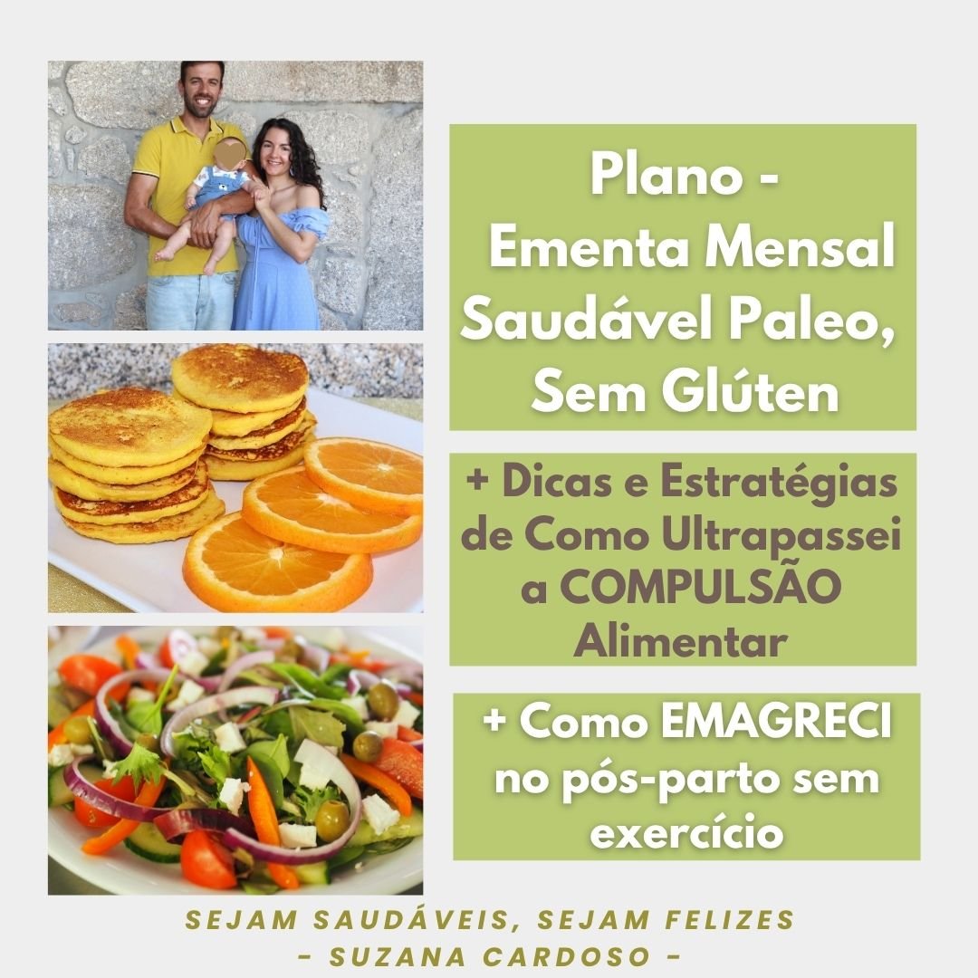 Ebook - Plano Ementa Mensal Sem Glúten Paleo+ Dicas Ultrapassar Compulsão + Áudio de Auto-Hipnose para Emagrecer